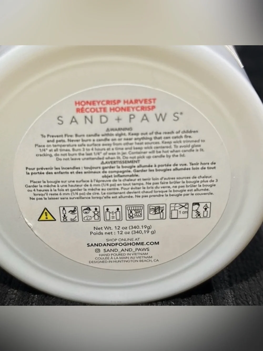 Sand + Paws Honeycrisp Harvest 12oz. 2-Wick Candle~NEW!
